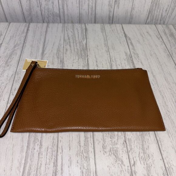 Womens Michael Kors Jet Set Clutch Wallet Tan NWT - Picture 2 of 7